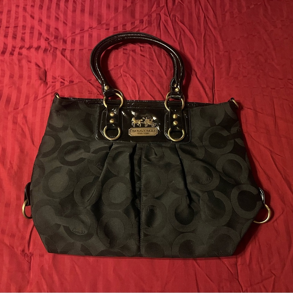 Coach Black Signature Canvas Tote